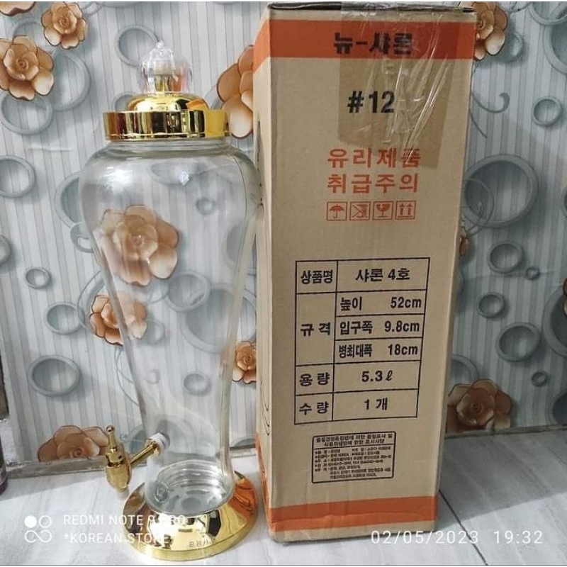 botol kran ginseng korea 3.5L dan 5.3L kaca