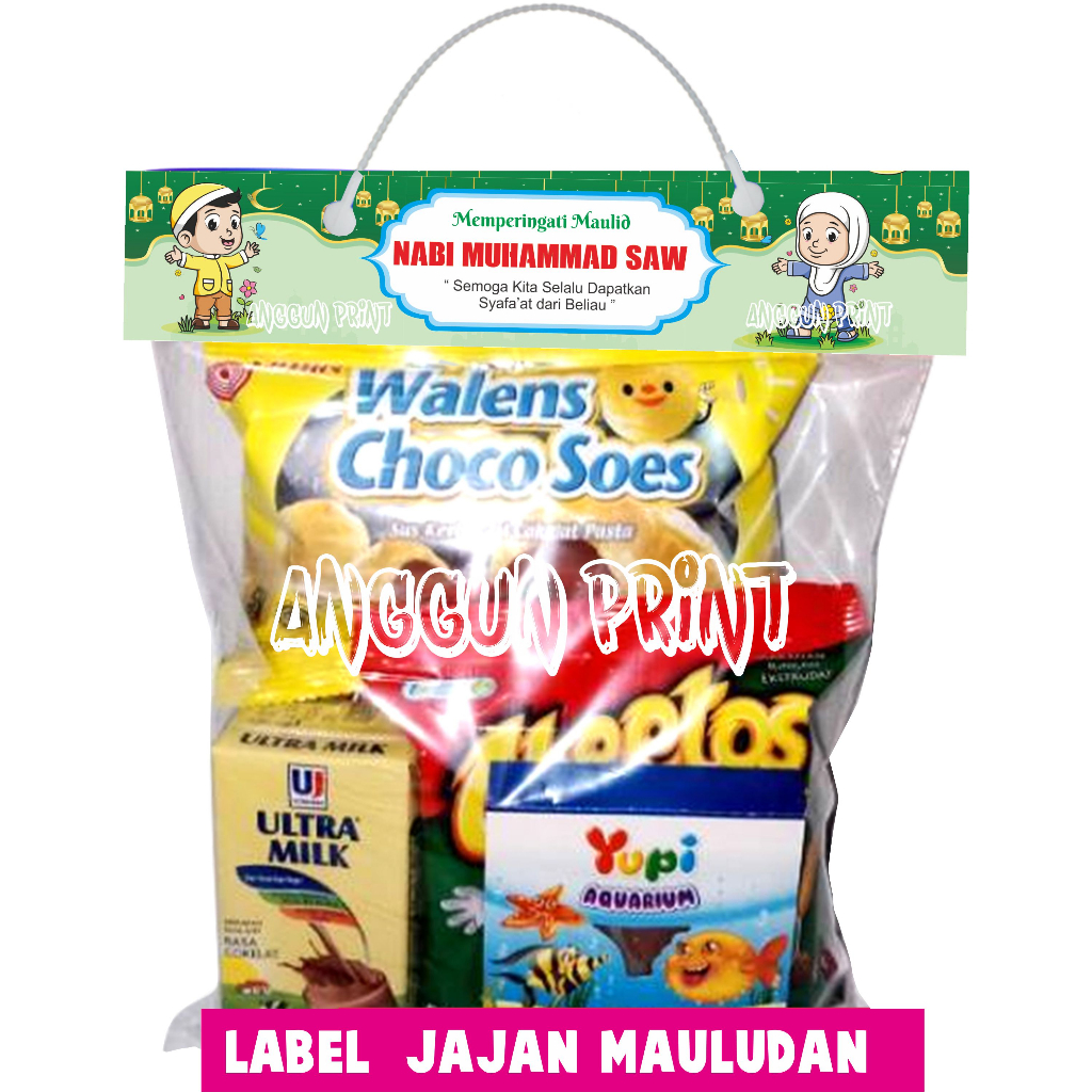 label tas maulid nabi/hampers maulid/wadah jajan mauludan