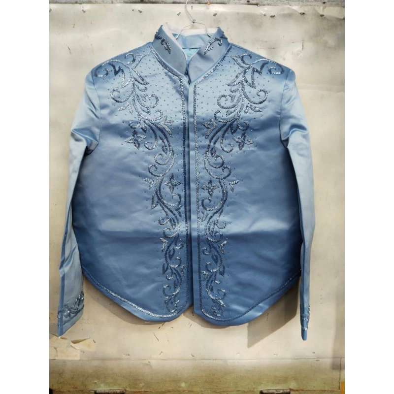 Beskap solo Payet bridal biru