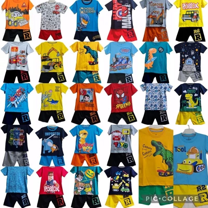 PAKET USAHA 50 PCS SETELAN KAOS ANAK BAHAN COTTON COMBED USIA 1-10 TAHUN