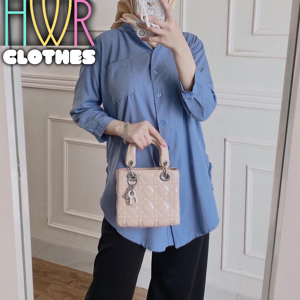 Tunik Wanita Danila Crinkle Airflow Merupakan Atasan Kameja Cardigan Baju Blouse Polos Fashion Musli