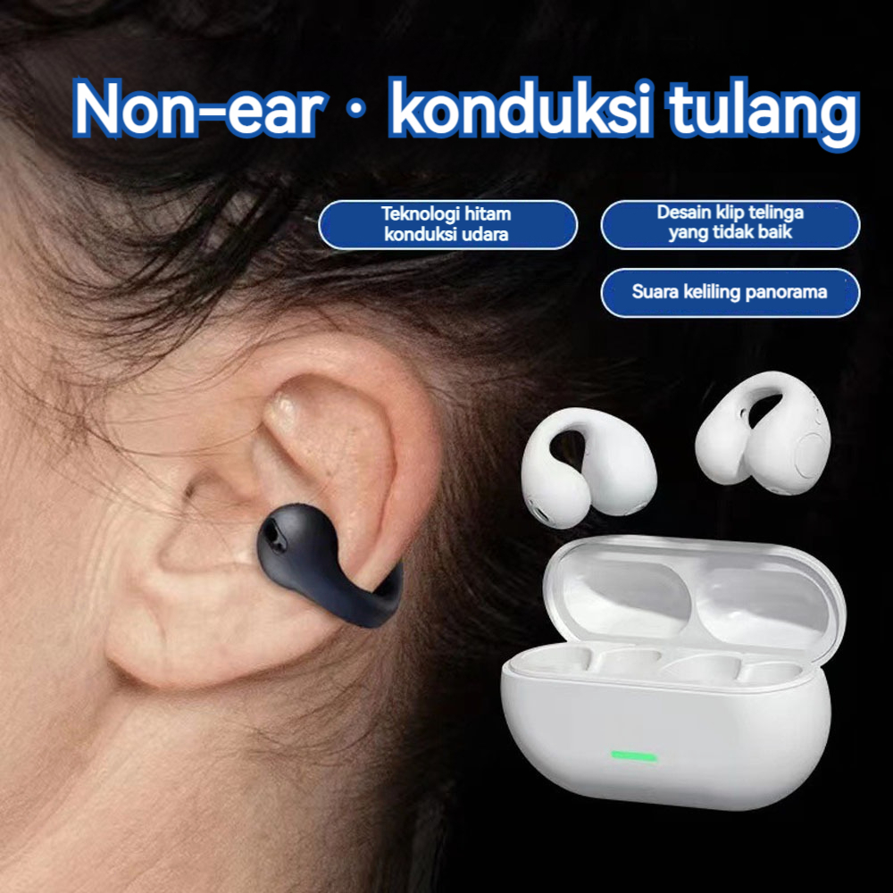 TWS Headset Bluetooth Mikrofon Telinga Kait Tulang Olahraga Nirkabel Anting-Anting Air Earbud