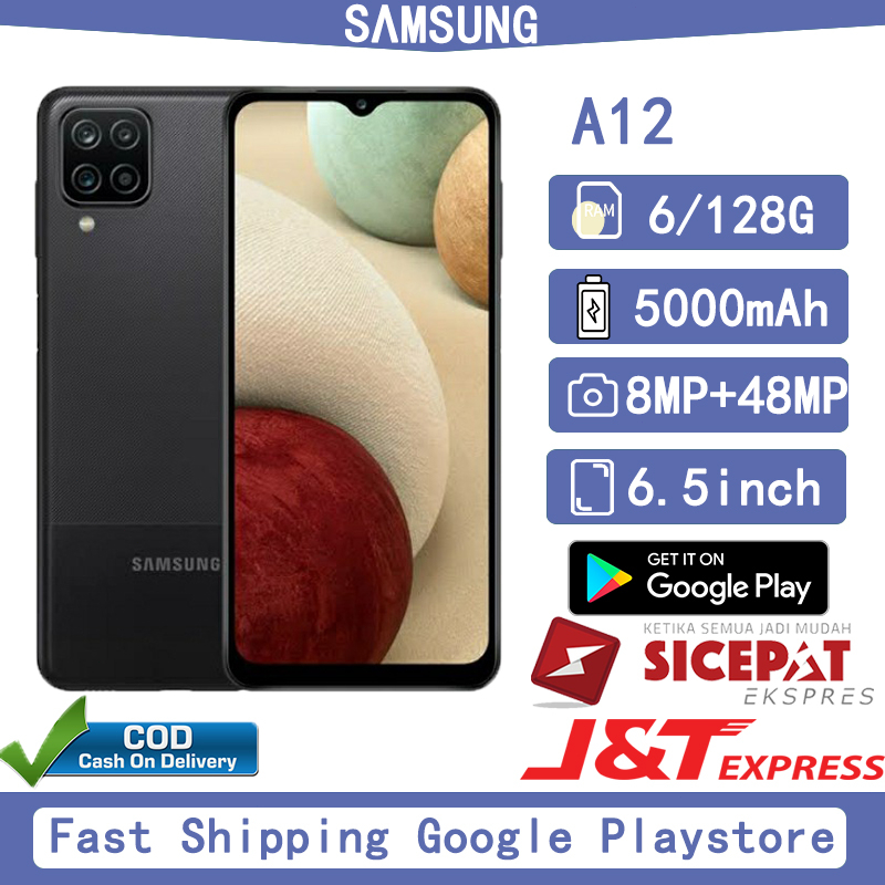 HP Samsung Galaxy A12 Ram6/128G Smartphone 48mp kamera hd 4G LET 6.5-inch layar penuh COD