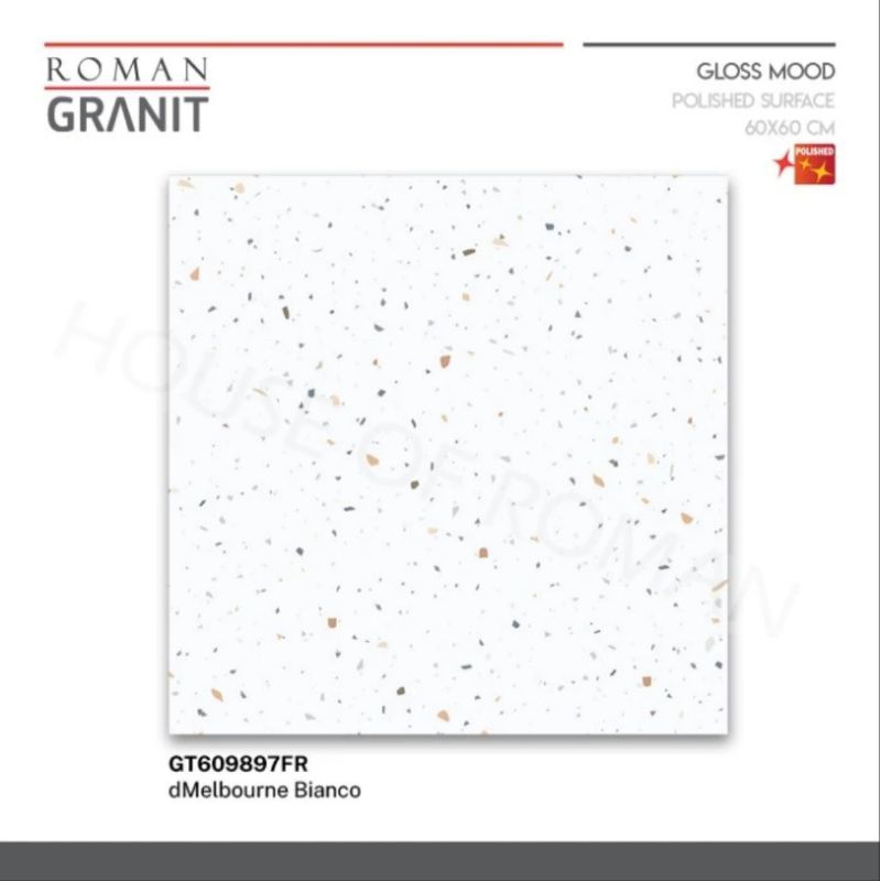 ROMAN GRANIT DMELBOURNE BIANCO 60X60 GLOSSY TERAZZO / GRANIT TERAZO GLOSSY TERAZZO GLOSSY TERAZZO