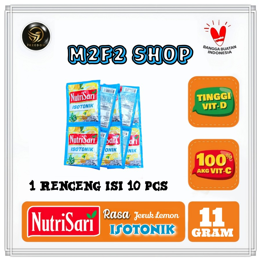 

NutriSari Minuman Serbuk Isotonik Refreshing Citrus | Jeruk Lemon Sachet - 11 gr (Kemasan 1 Renceng)