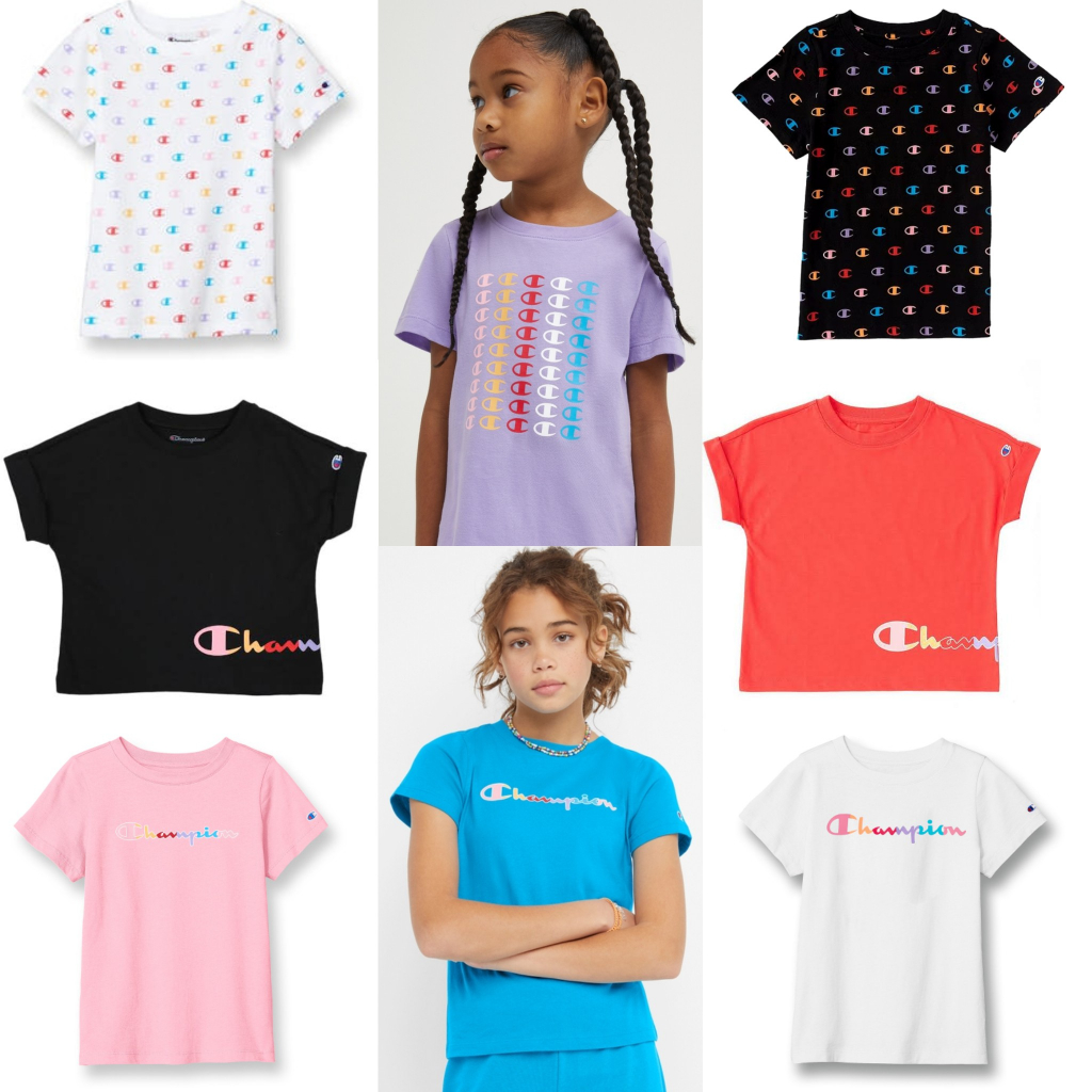 Champion Kaos Crop Anak Perempuan