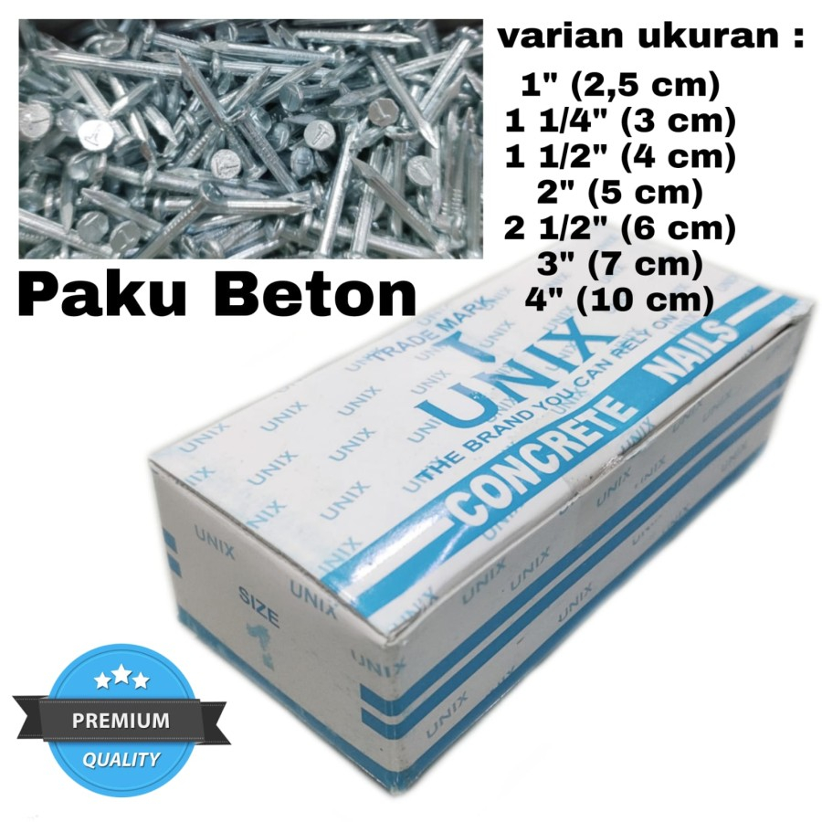PAKU BETON UNIX UKURAN 7 CM HARGA PER DUS TERMURAH TERLARIS BERKUALITAS