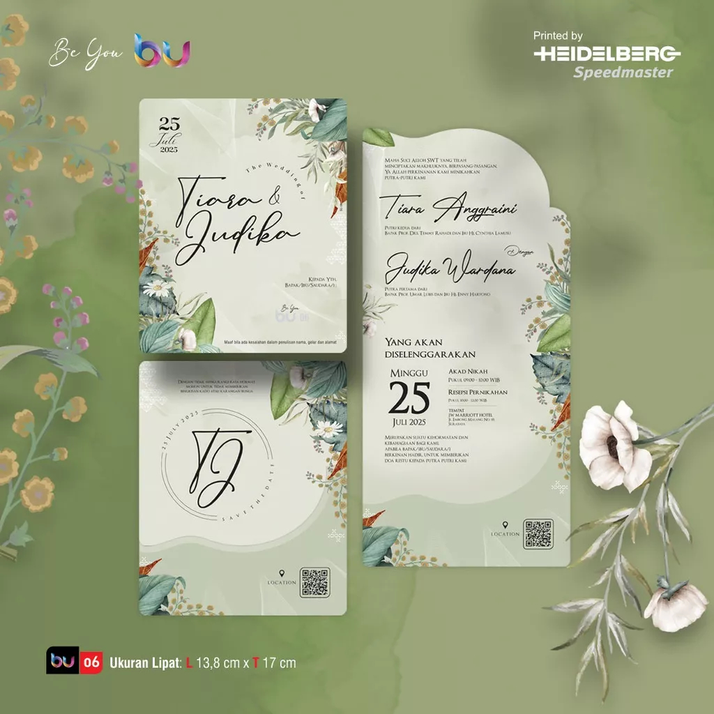 CETAK UNDANGAN PERNIKAHAN DESAIN SIMPLE ELEGAN / UNDANGAN NIKAH MURAH