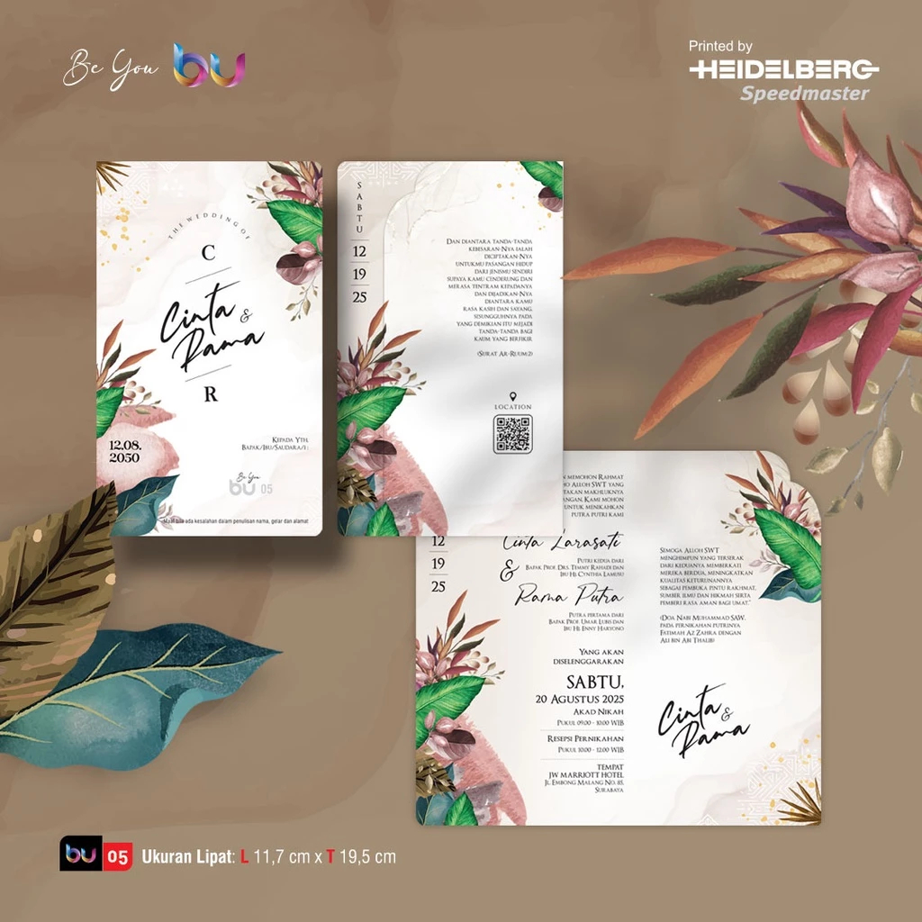 CETAK UNDANGAN PERNIKAHAN DESAIN SIMPLE ELEGAN / UNDANGAN NIKAH MURAH