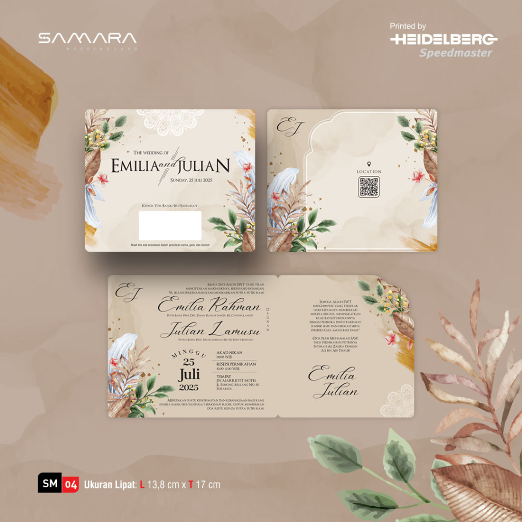 CETAK UNDANGAN PERNIKAHAN DESAIN SIMPLE ELEGAN / UNDANGAN NIKAH MURAH