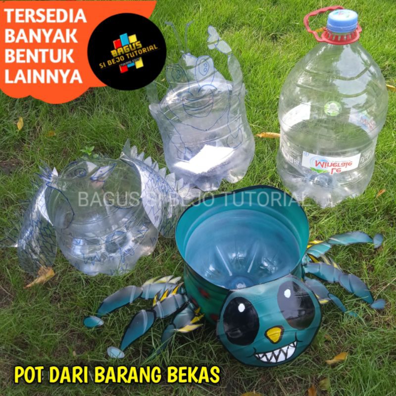 POT GALON BEKAS LE MINERAL BENTUK KEREN SIAP UNTUK DI CAT SEBAGAI TUGAS PRAKARYA MEMBUAT POT