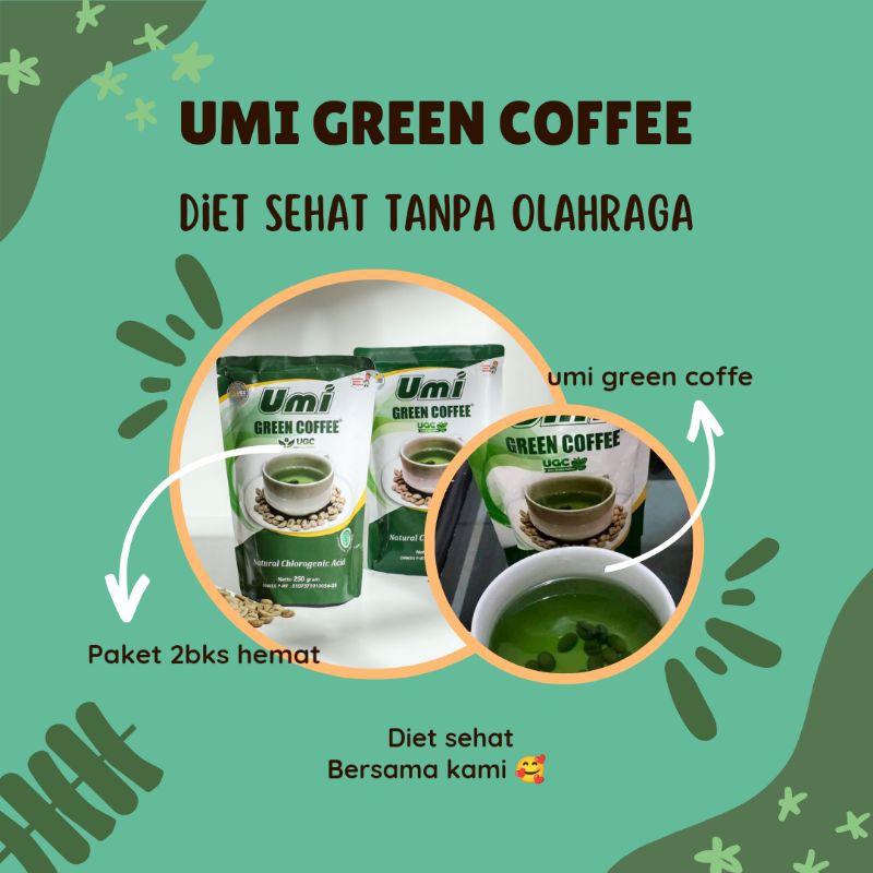 

UGC [PAKET 2 PCS] Umi Green Coffe Paket Hemat, Pelangsing Original, Kemasan Baru