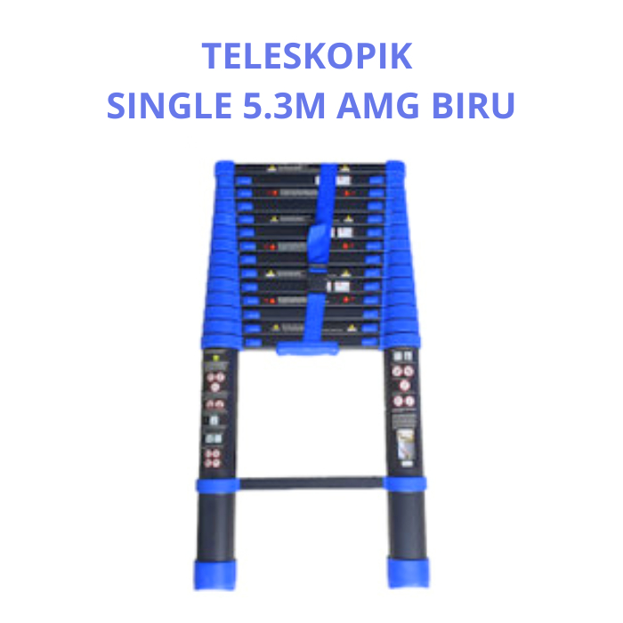 TANGGA TELESKOPIK SINGLE 5.3M AMG BIRU