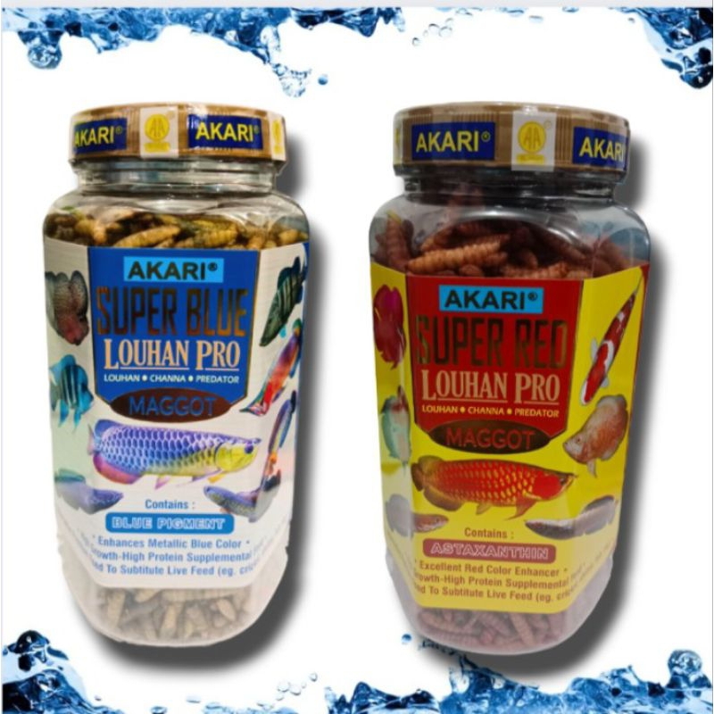 Makanan Ikan Louhan Channa Predator AKARI SUPER BLUE LOUHAN PRO MAGGOT 130GR