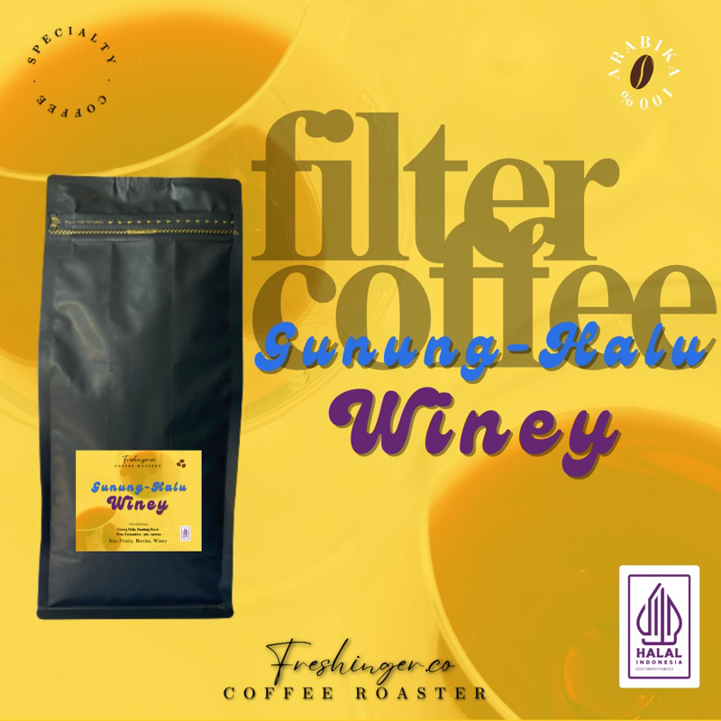 

KOPI ARABIKA GUNUNG HALU WINE FILTER COFFEE (biji/bubuk) 100gram