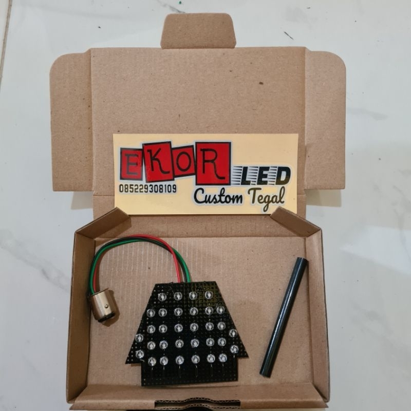 (Gratis Lem) Stoplamp Running Beat Karbu 10 Mode PNP