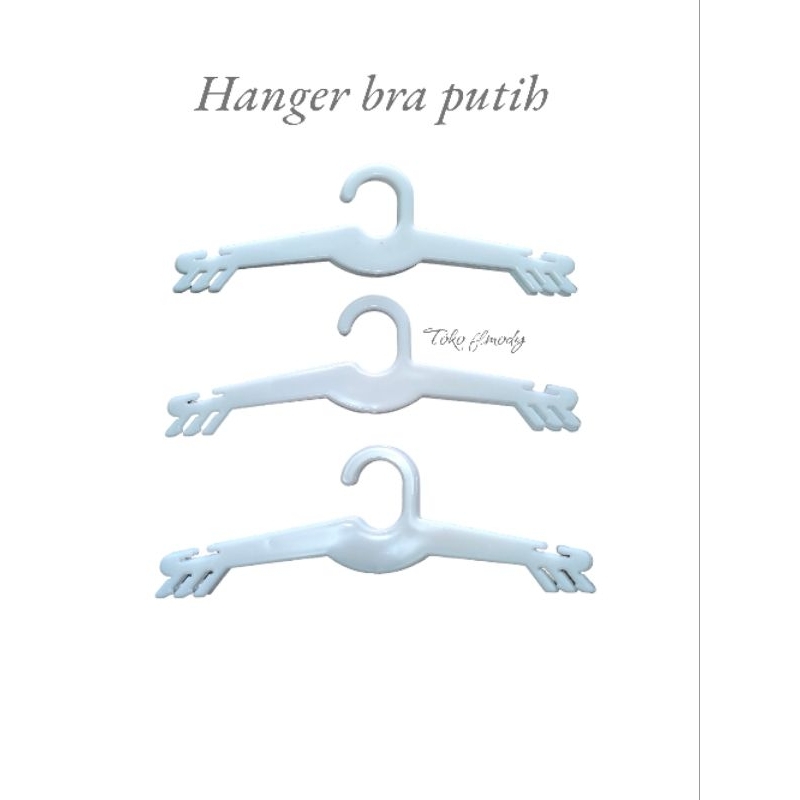Gantungan Bra Plastik Warna Putih / Hanger BH / Hanger Bra Putih (per lusin)