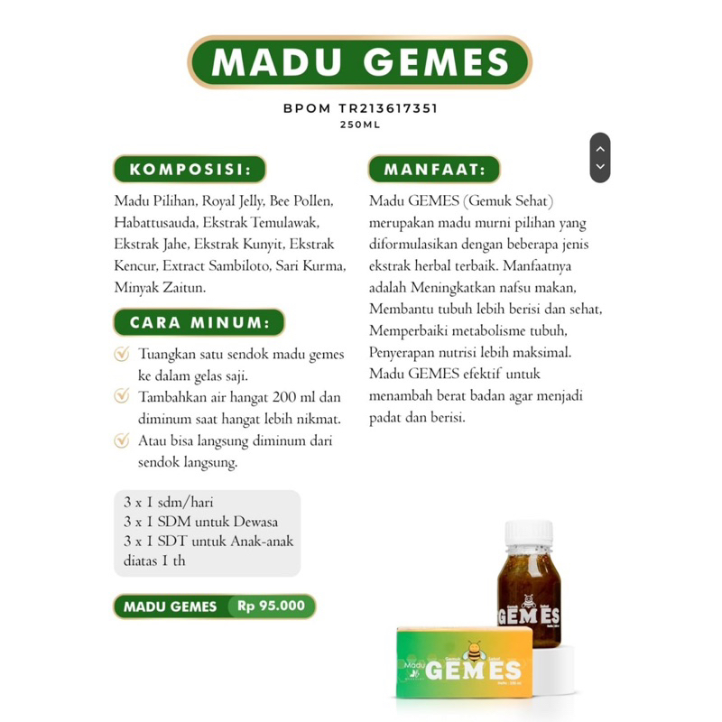 

HERBALOV - MADU GEMES 250 ml