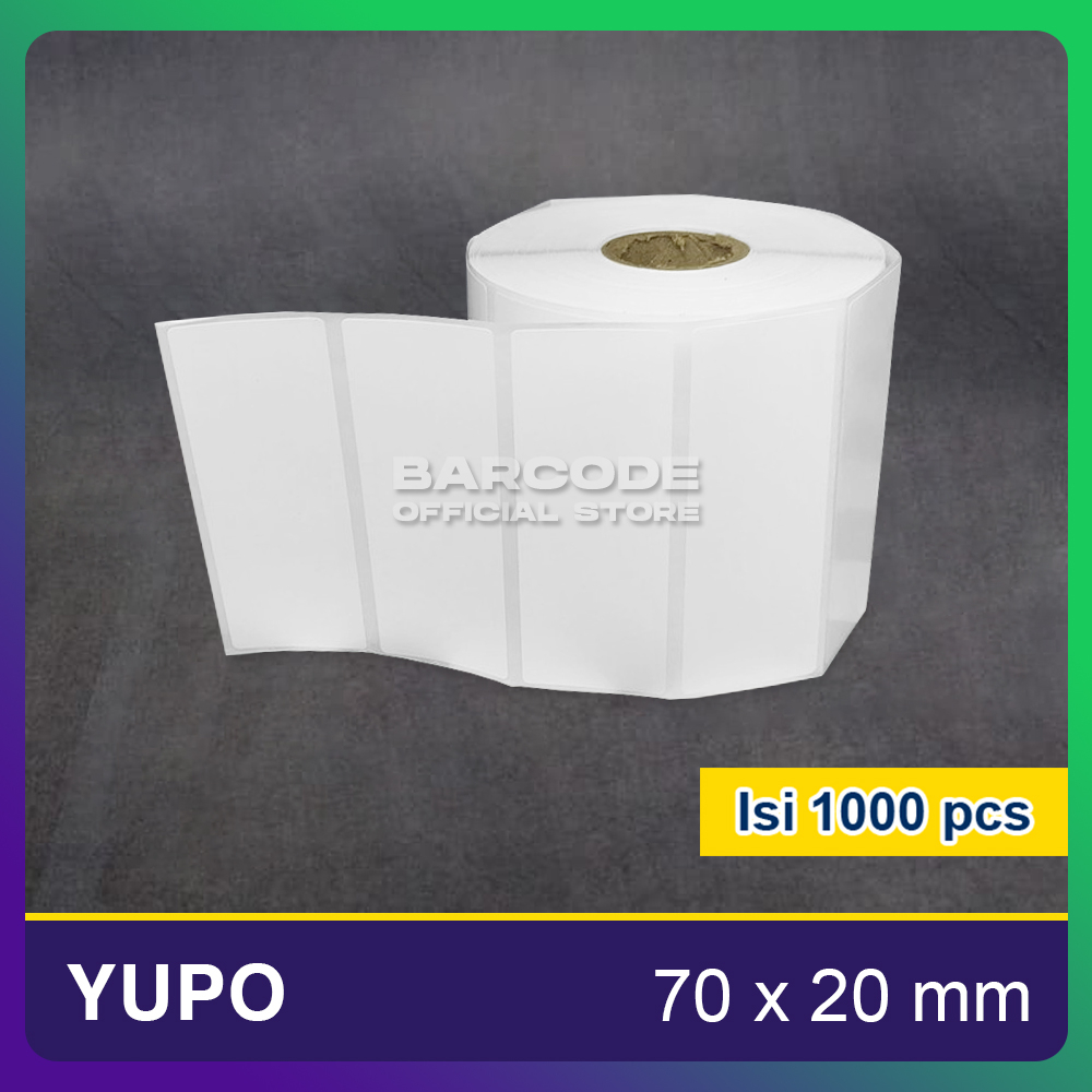 

Kertas Label Stiker Barcode Yupo 70 x 20 / 70x20 / 70x20mm 1 Line Isi 1000Pcs
