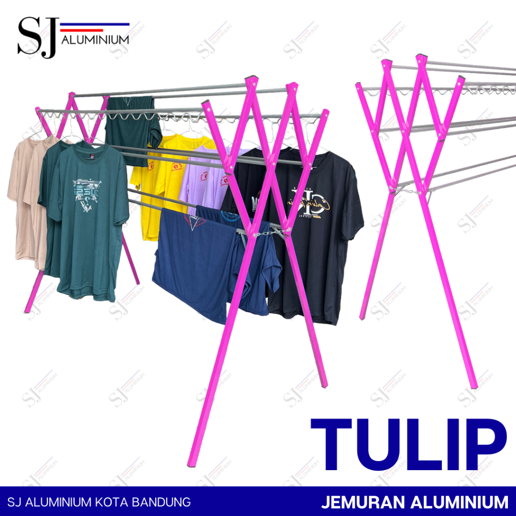 TULIP - Jemuran Aluminium Jumbo 180 CM / Jemuran Pakaian / Jemuran Baju / Rak Handuk - Tahan Beban 2