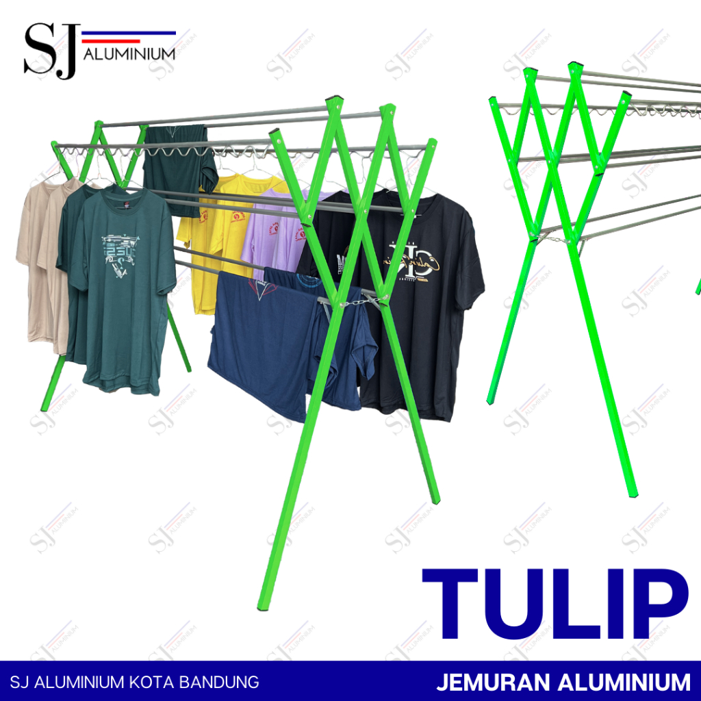 TULIP - Jemuran Aluminium Jumbo 180 CM / Jemuran Pakaian / Jemuran Baju / Rak Handuk - Tahan Beban 2