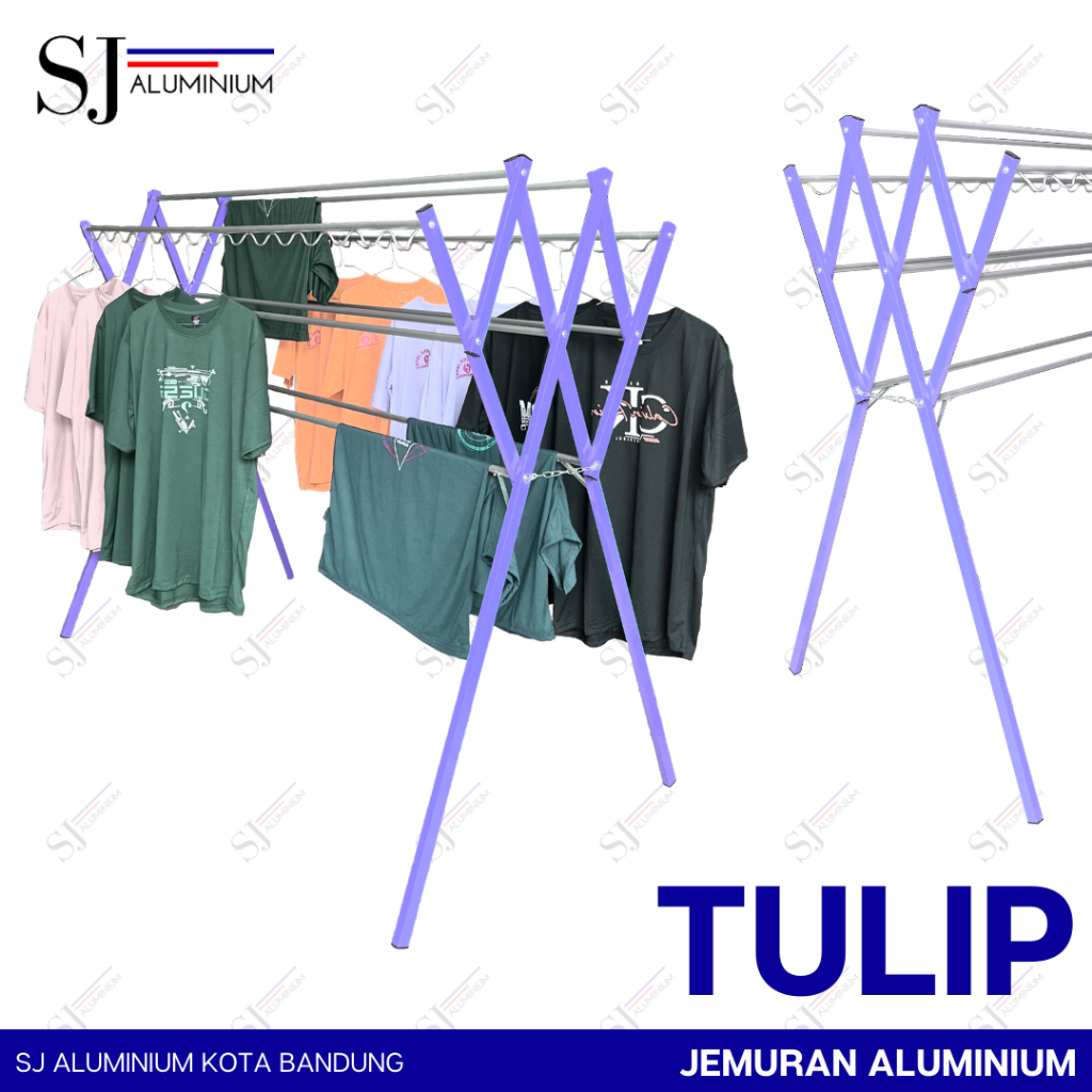 TULIP - Jemuran Aluminium Jumbo 180 CM / Jemuran Pakaian / Jemuran Baju / Rak Handuk - Tahan Beban 2