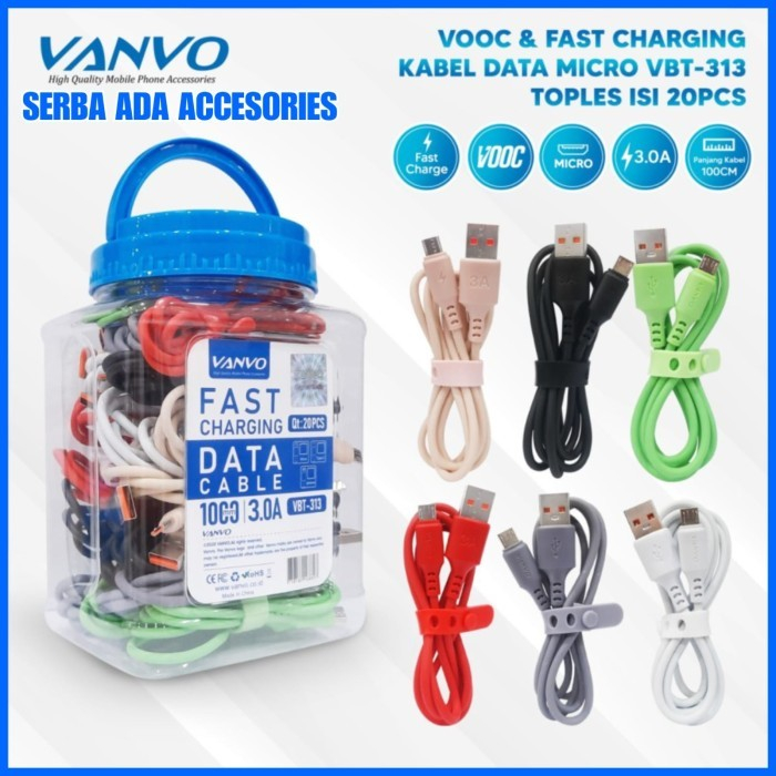 KABEL DATA TOPLES MICRO TYPE-C IPHONE LIGHTNING VANVO ISI 20 40 PCS