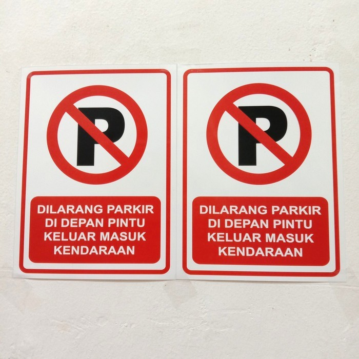 

Sign Plat Aluminium Dilarang Parkir Di Depan Pintu Ukuran 15X20cm Plat Alumunium Rambu Parkir