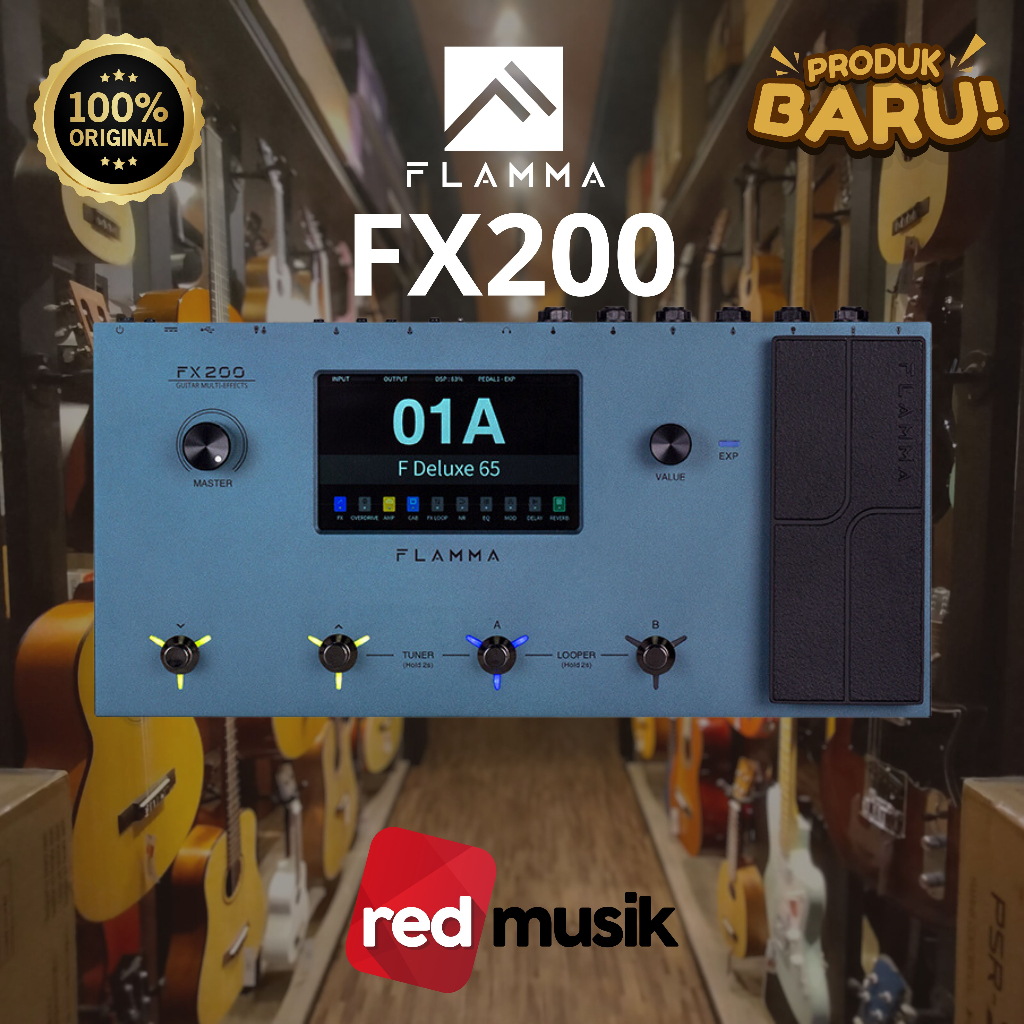Flamma FX200 FX-200 FX 200 Portable Multi Effects Pedal Gitar
