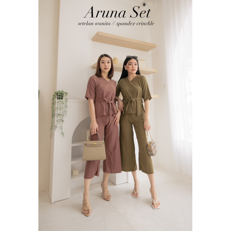 ARUNA SET | setelan santai wanita | setelan celana wanita