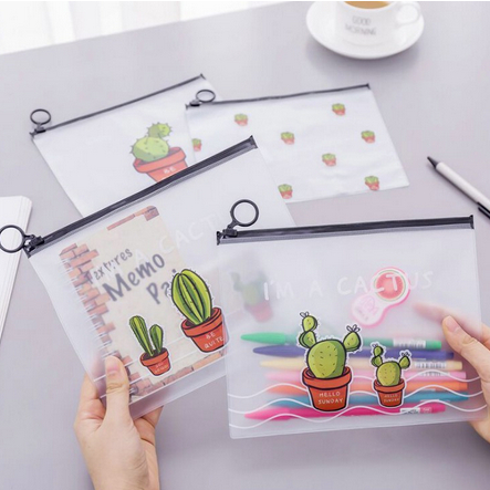 

ZIPPER BAG - ZIPLOCK MOTIF - STORAGE BAG TEMPAT PENSIL TRANSPARAN