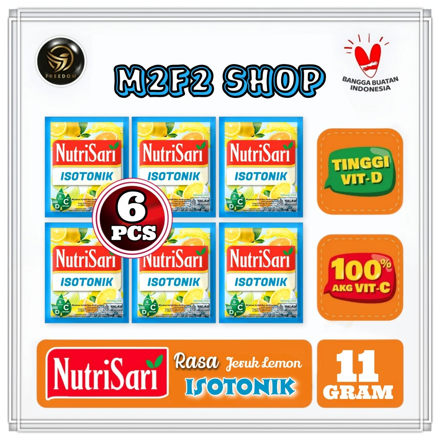 

NutriSari Minuman Serbuk Isotonik Refreshing Citrus | Jeruk Lemon Sachet - 11 gr (Kemasan 6 Pcs)