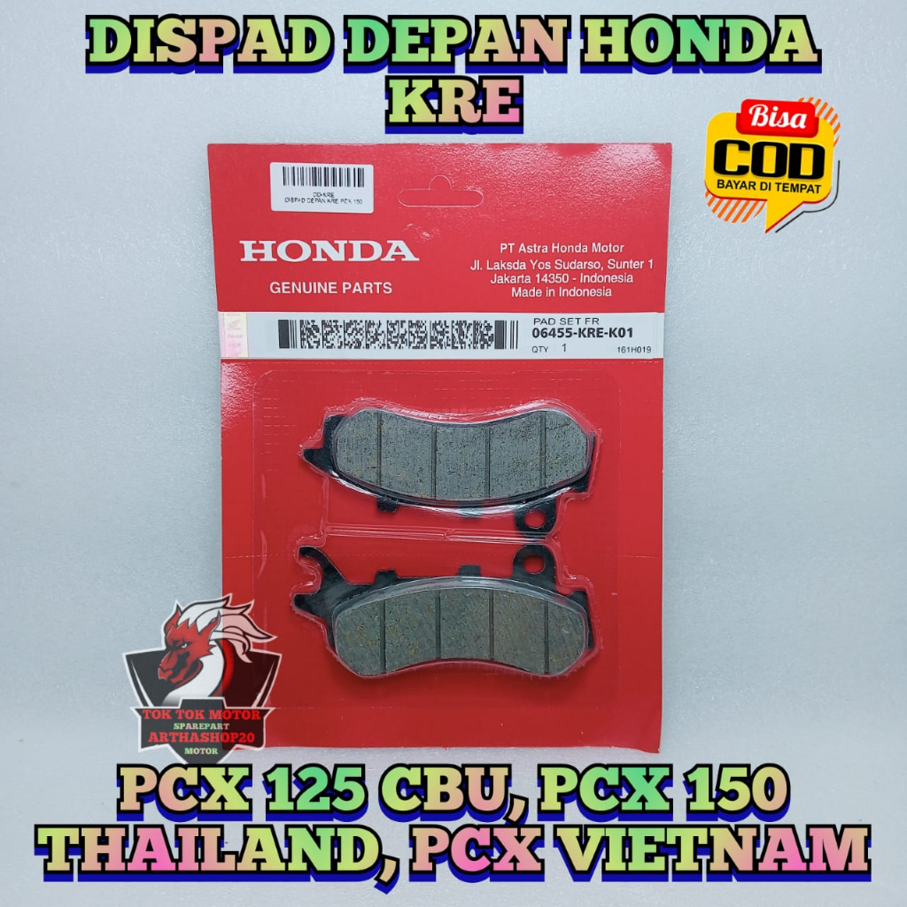 DISPAD DEPAN HONDA KRE KUALITAS ASLI ORIGINAL UNTUK MOTOR PCX 125 CBU, PCX 150 THAILAND, PCX VIETNAM