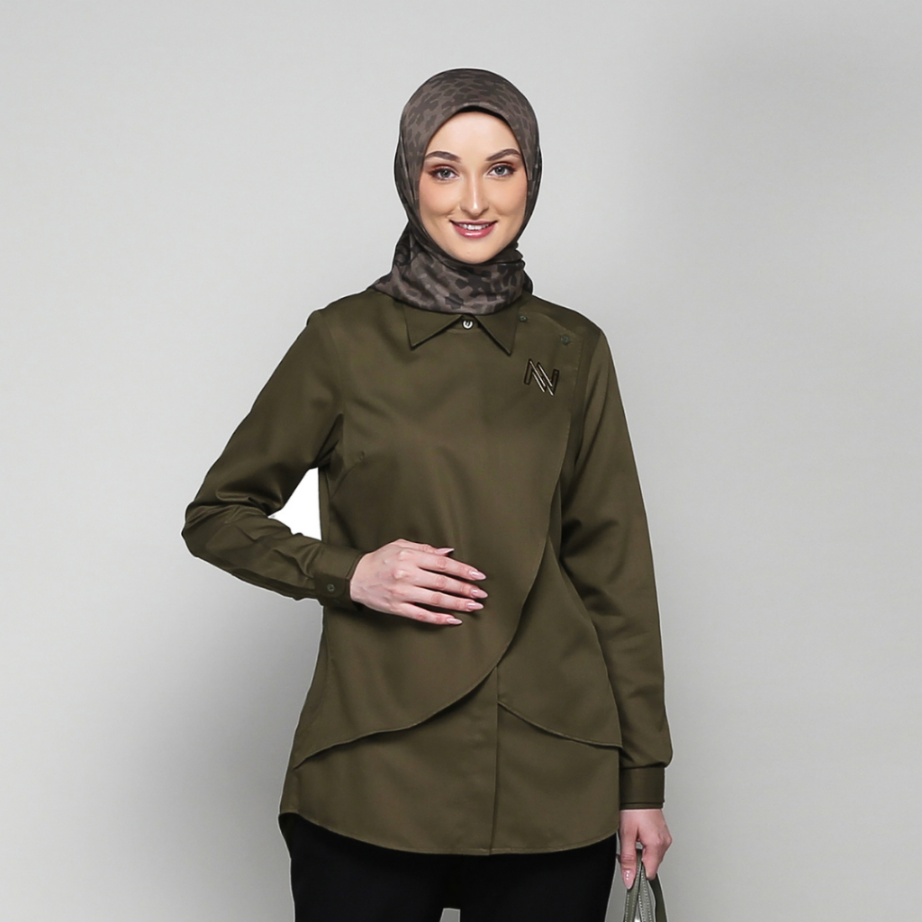 Nina Nugroho - Flap Fir Green Shirt