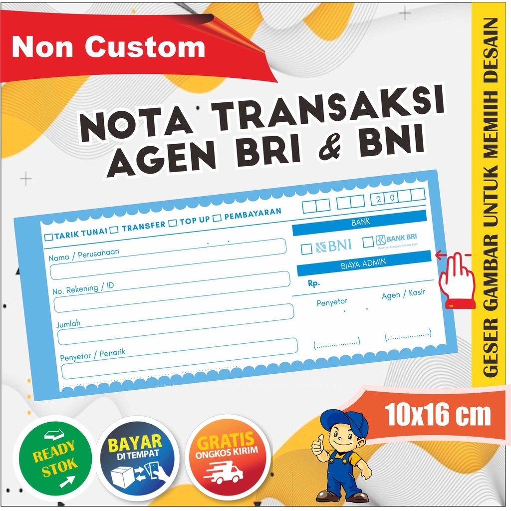 

Nota Bukti transfer Brilink dan bni ready stok
