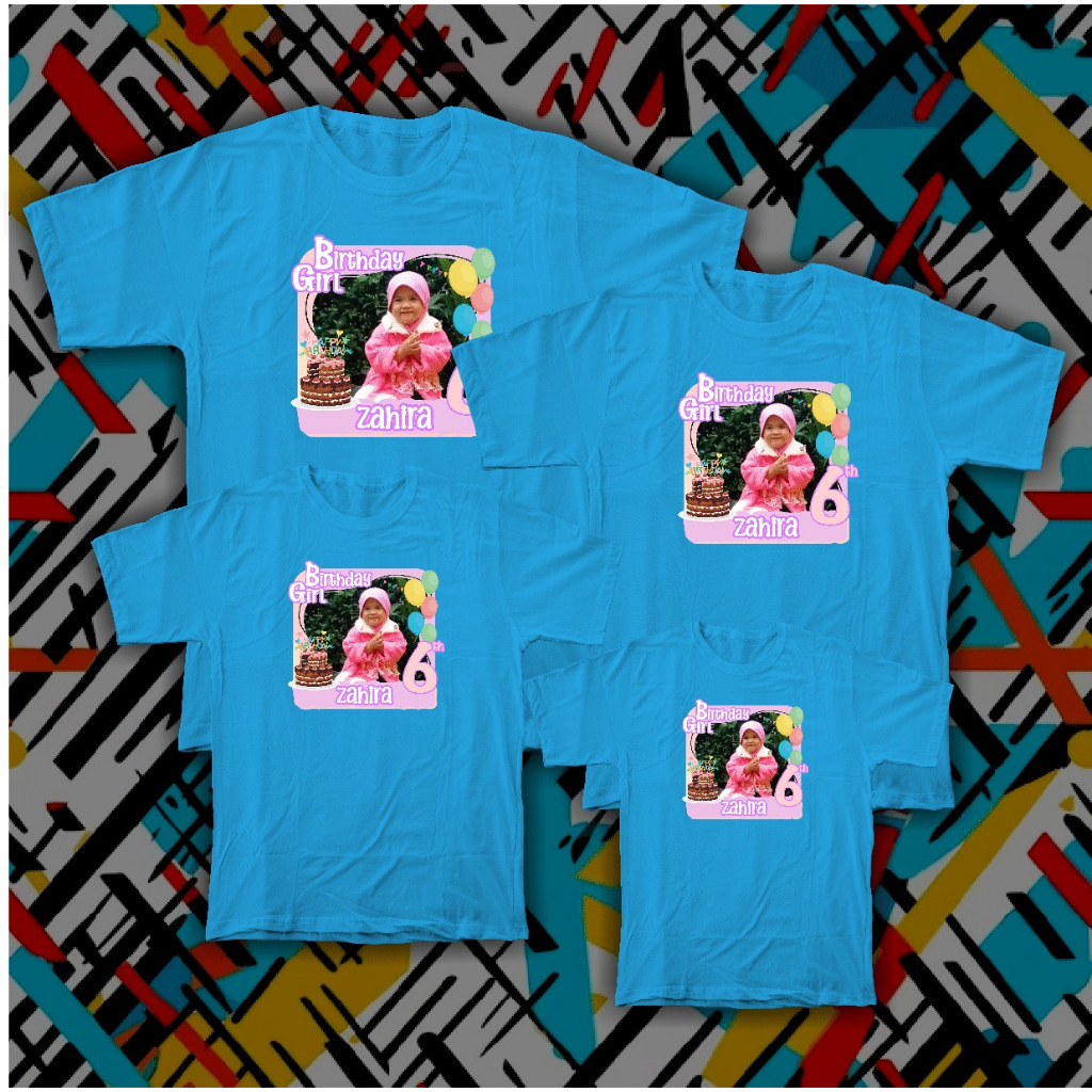 Kaos Anak Custom Ultah / Kaos Ulang Tahun Anak Free Foto Dan Nama / Kaos Custom Foto Anak
