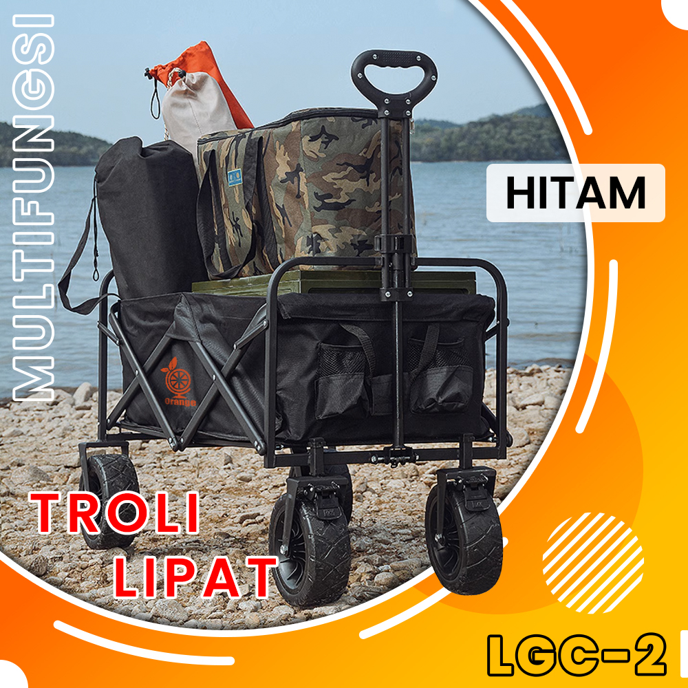 Trolly Camping Lipat Keranjang Camping Gerobak Lipat Troli Barang