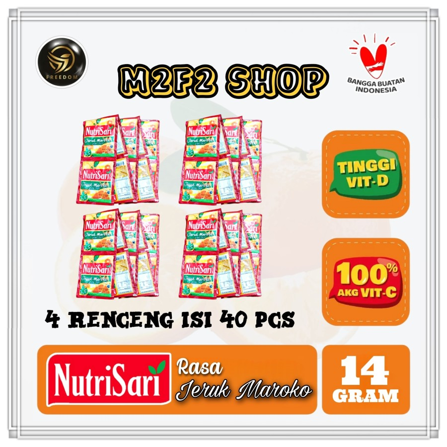 

NutriSari Minuman Serbuk Jeruk Maroko Sachet - 14 gr (Kemasan 4 Renceng)