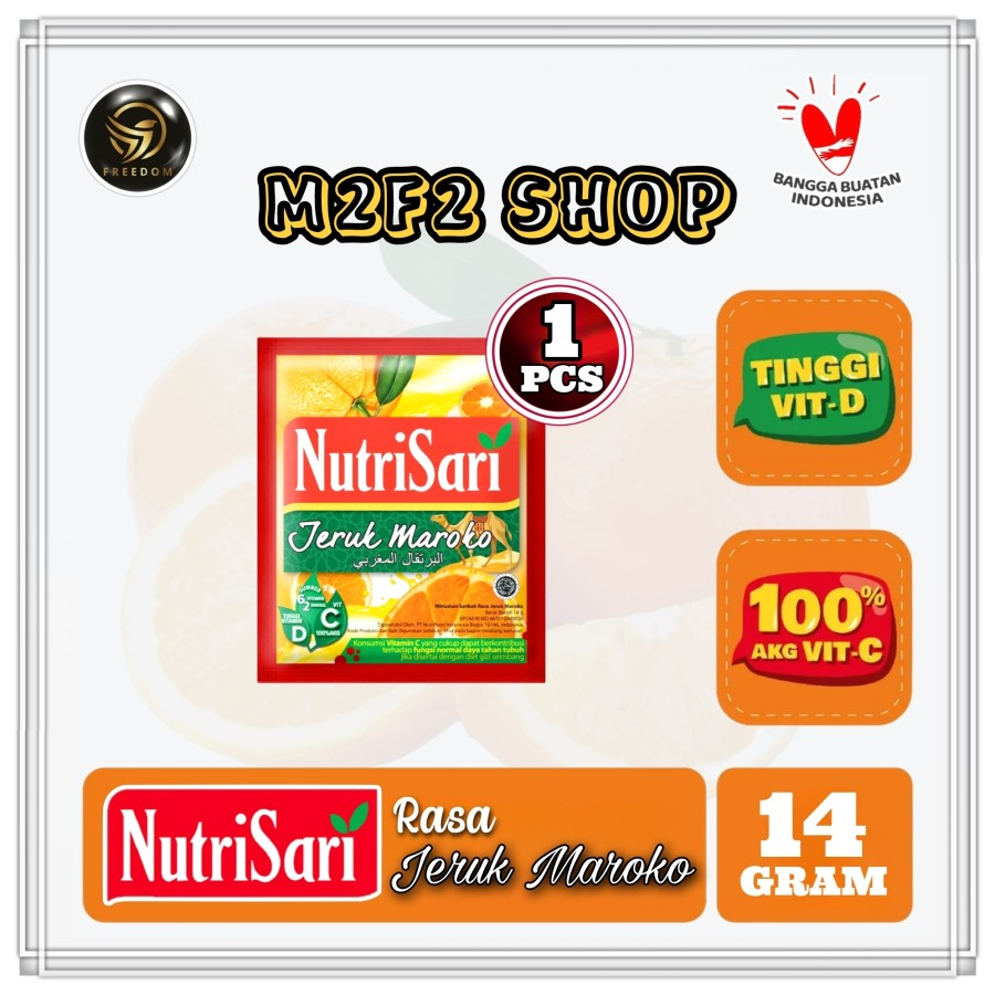 

NutriSari Minuman Serbuk Jeruk Maroko Sachet - 14 gr (Kemasan Satuan)