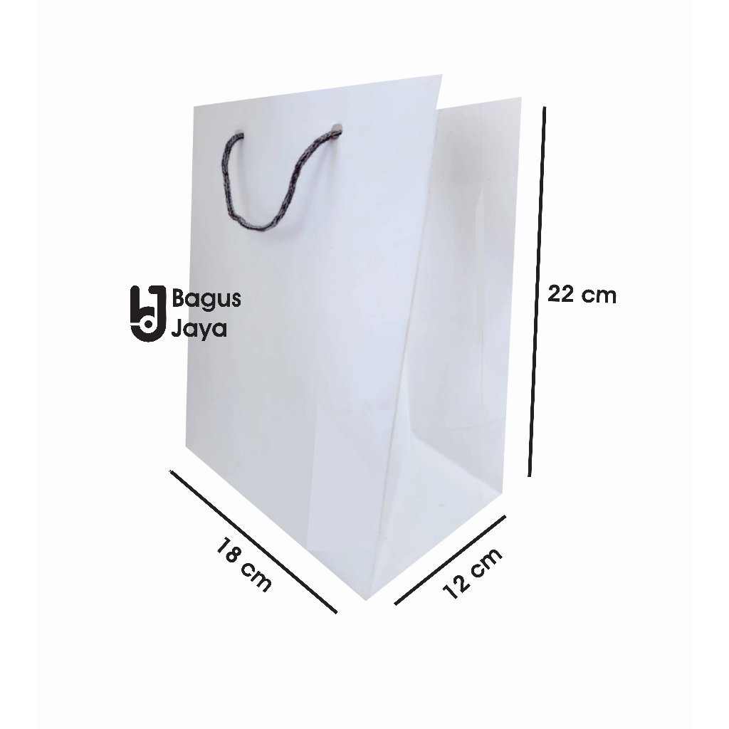 

Paper bag putih pop mie free desain sablon dua sisi