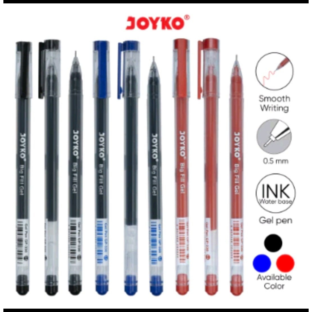 

Gel Pen Pulpen Pena Joyko GP-330 Big Fill Gel Needle Tip 0.5 mm