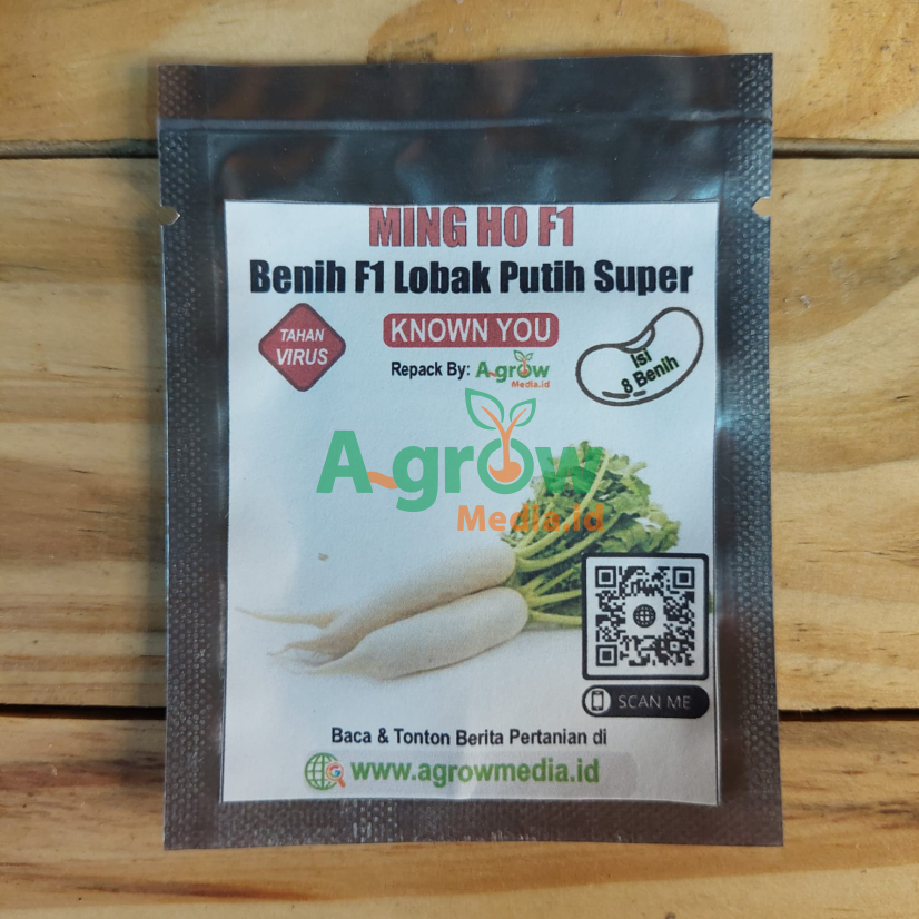 8 Benih F1 Lobak Putih Super Unggul MING HO F1 Tahan Virus Bibit Biji Repack Known You Seed - Agrowm