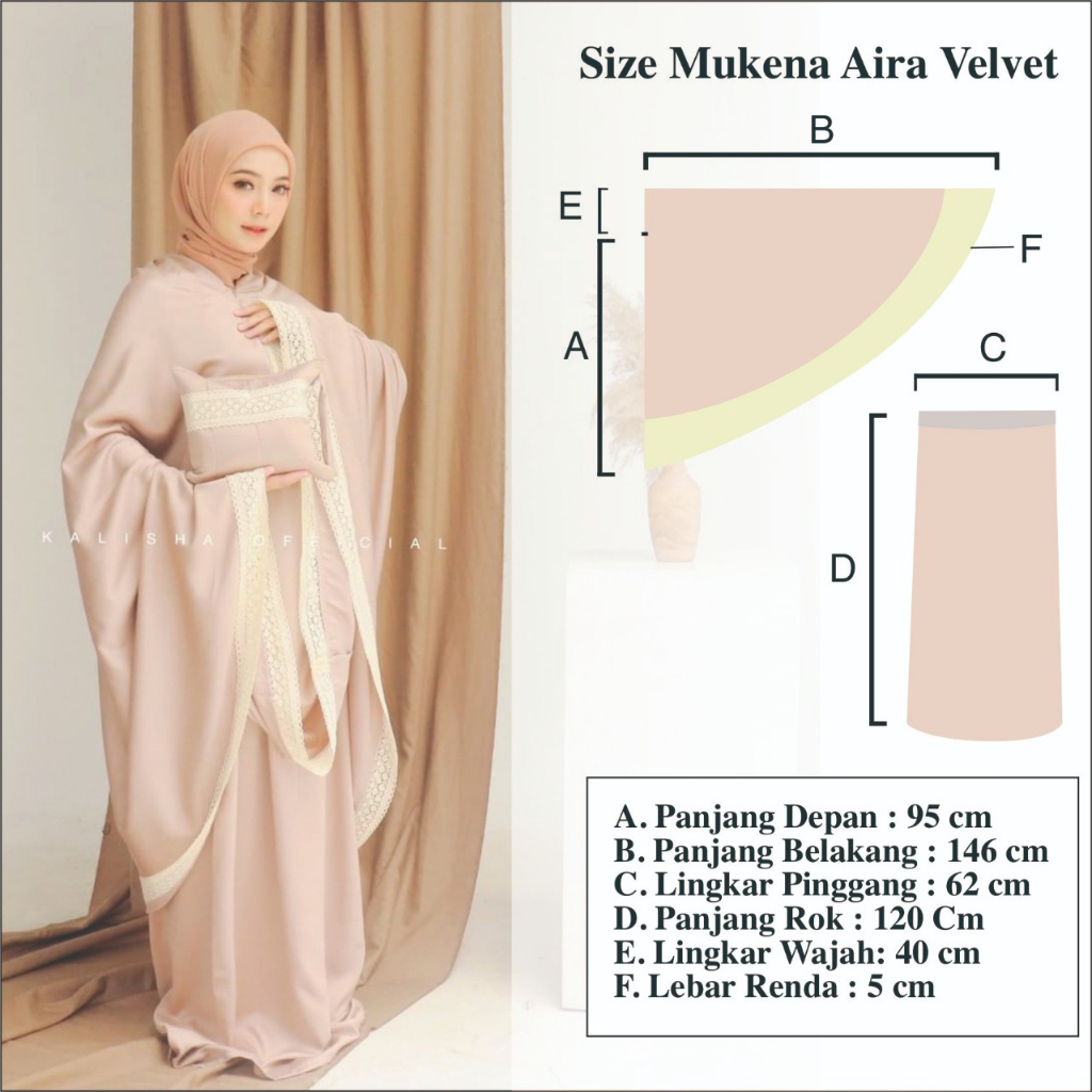Aira Velvet Mukena Dewasa 2 in 1 Mukena Satin Velvet Mewah Premium Mukena Renda Rajut Mukena