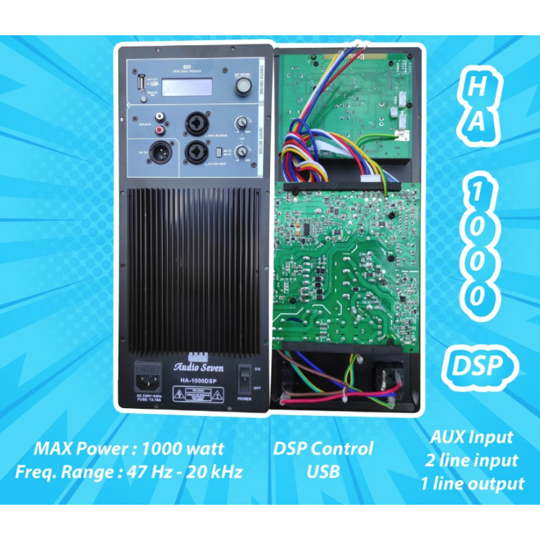 (PESANAN KHUSUS) mesin speaker aktif / power kit Aktif audioseven DSP HA1000 DSP