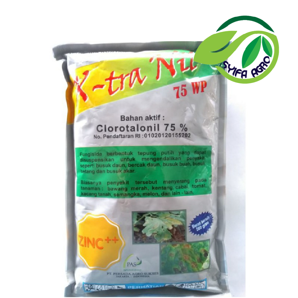 Fungisida XTRANIL 75WP klorotalonil fungisida kontak busuk daun,busuk buah,busuk batang,busuk akar