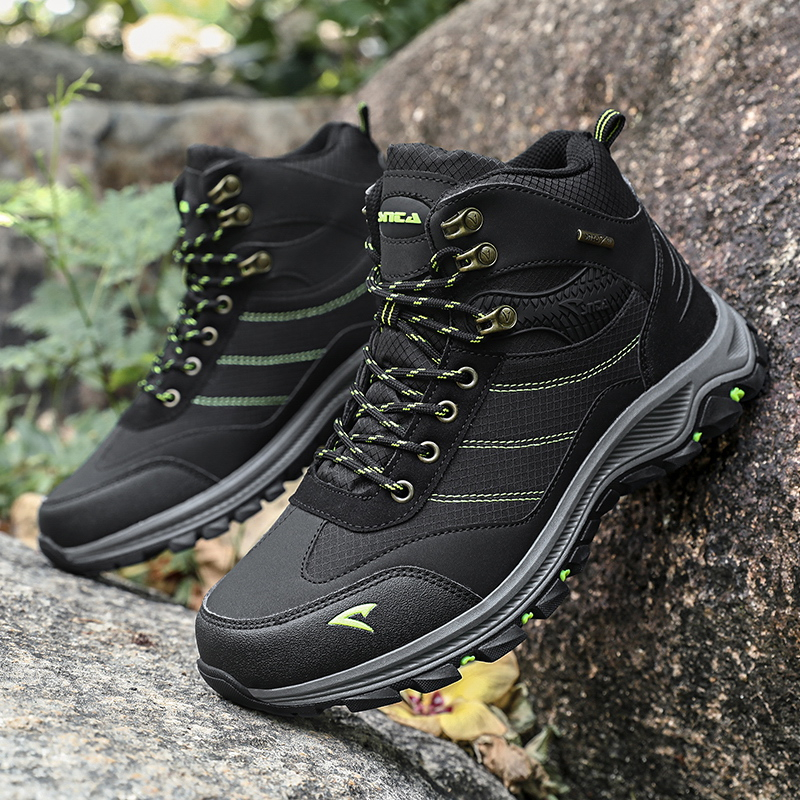 Sepatu Gunung Pria SNTA 501 Original Waterproof Hiking Trekking Outdoor - Black Green