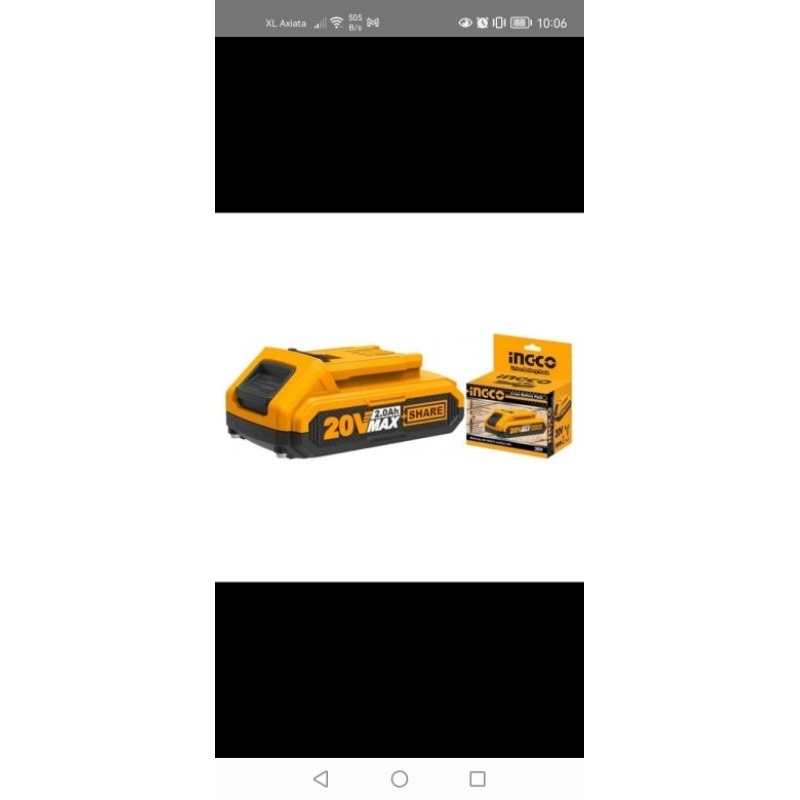 baterai battery ingco 20v 2ah fast charger
