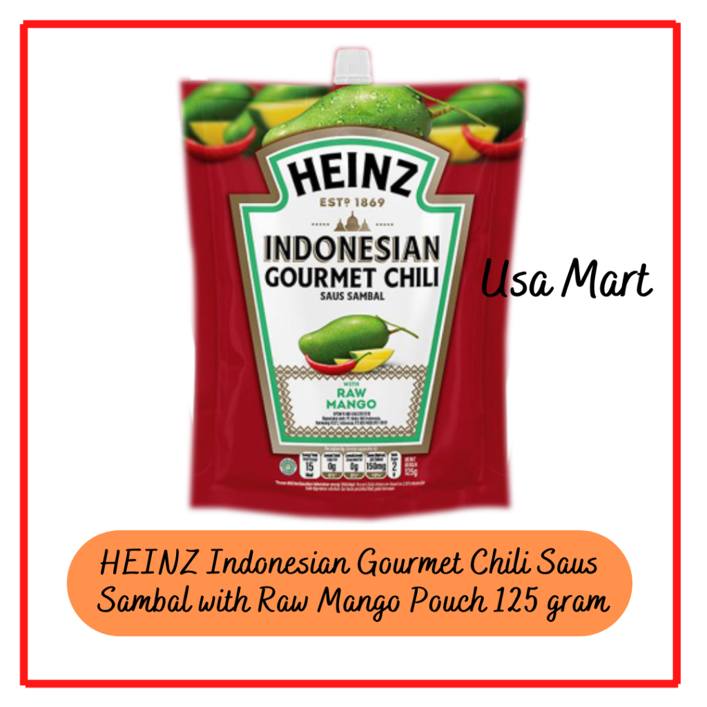 

HEINZ Indonesian Gourmet Chili Saus Sambal with Raw Mango Pouch 125 g