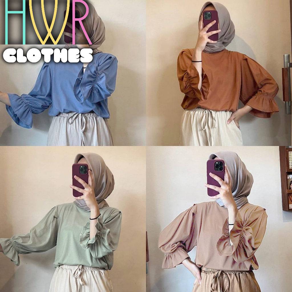 Atasan Wanita Celin Blouse Bluse Jumbo Dengan Gaya Korean Style, Baju Oversize Crinkle Airflow Linen