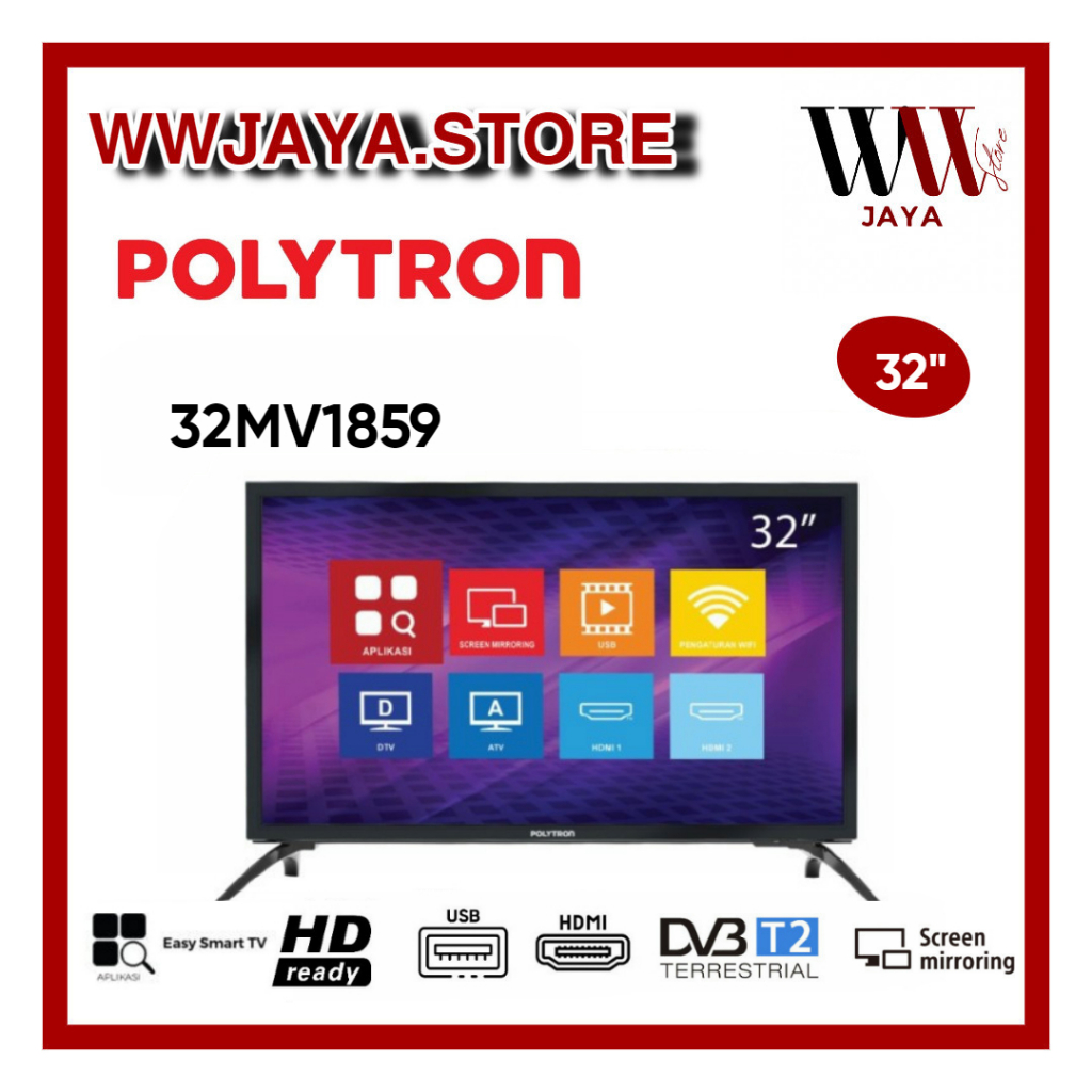 TV LED Digital Polytron 32MV1859 LED Polytron 32 Inch Smart TV